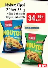ZÜBER NOHUT CİPSİ 55 G ZÜBER NOHUT CİPSİ 55 G